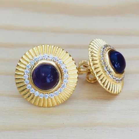 oh795-amethyst-mit-zirkonia-silber-vergoldet-matt-14-mm